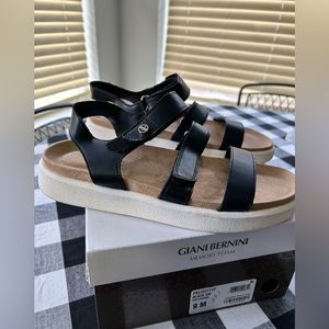 Gianni Bernini Size 9M Black strap sandals